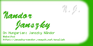 nandor janszky business card