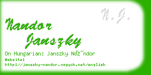 nandor janszky business card